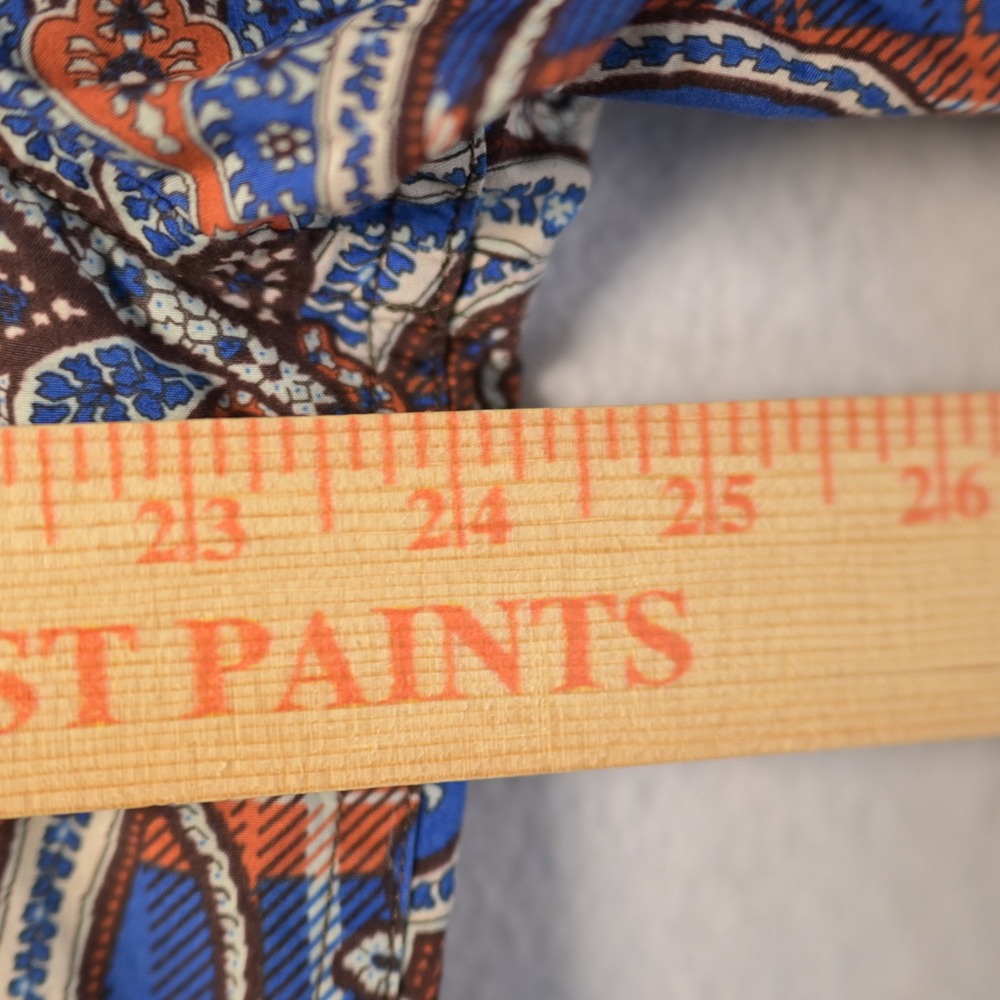Robert Graham Mens Paisley Plaid Button Down Shirt Blue Orange Classic Fit L - Picture 11 of 13